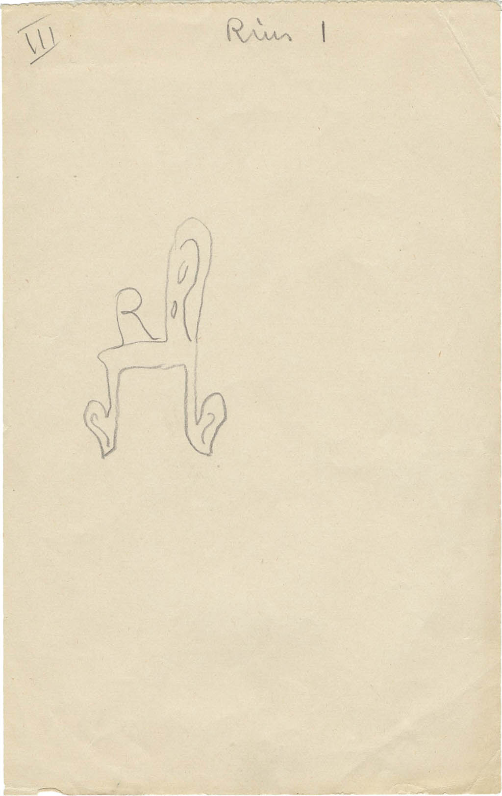 Jeu de Dessin Communique (Game of Communicated Drawing) - Robert Rius - Le Chaise RF (The Armchair RF) - c.1938 pencil and ink on six sheets of paper
